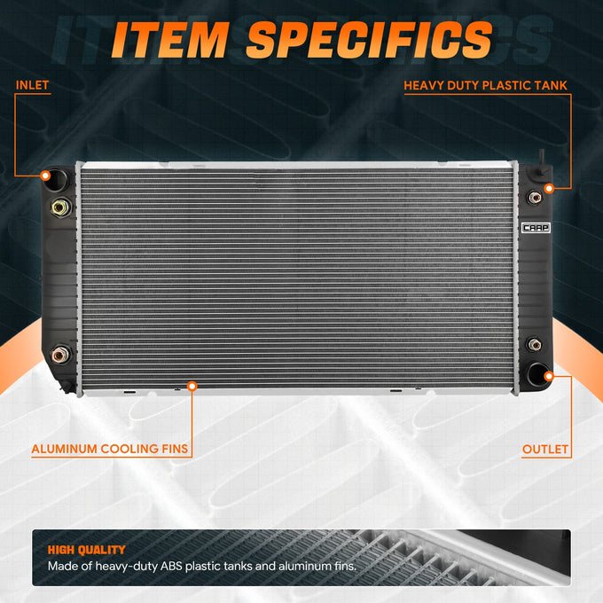 2043 Factory Style Aluminum Radiator <br> 96-02 Chevy/GMC Express Savana 2500 3500