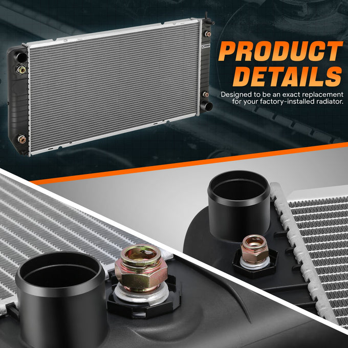 2043 Factory Style Aluminum Radiator <br> 96-02 Chevy/GMC Express Savana 2500 3500