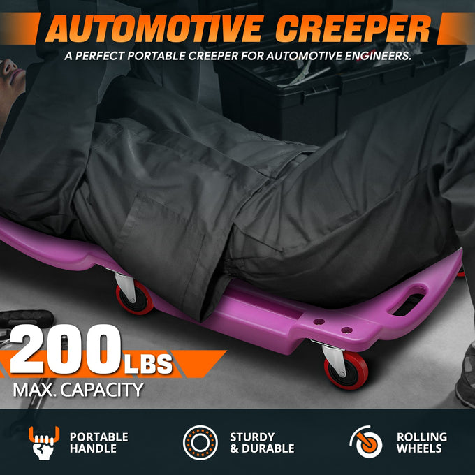 36 in. L Portable Rolling Creeper <br> Dimension (in.): 36 L X 17 W X 4.25 H