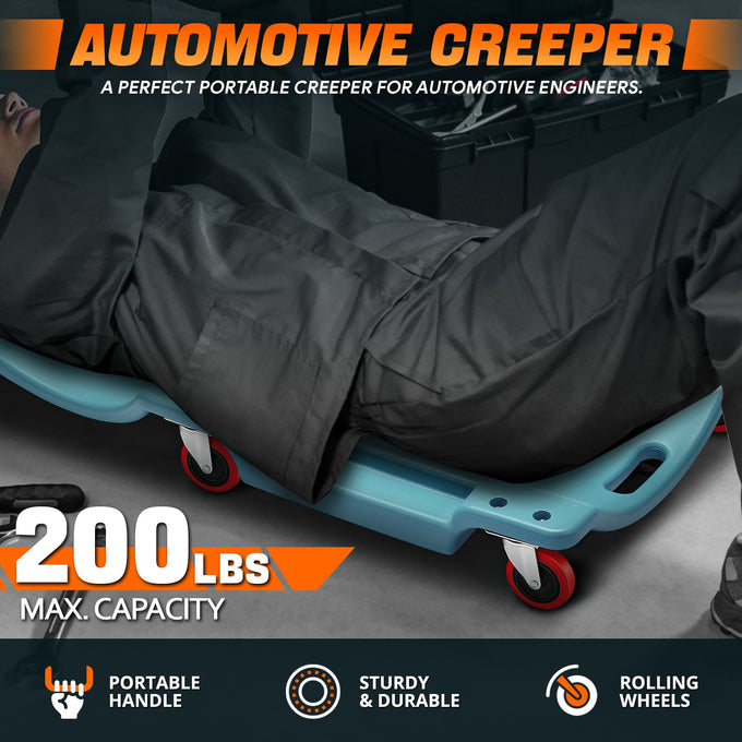 36 in. L Portable Rolling Creeper <br> Dimension (in.): 36 L X 17 W X 4.25 H