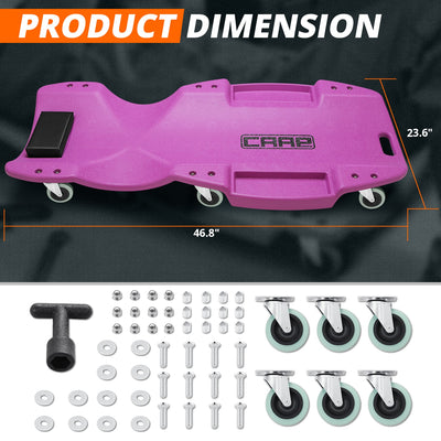 48 in. L Profile Portable Rolling Creeper <br> Dimension (in.): 46.8 L X 23.6 W