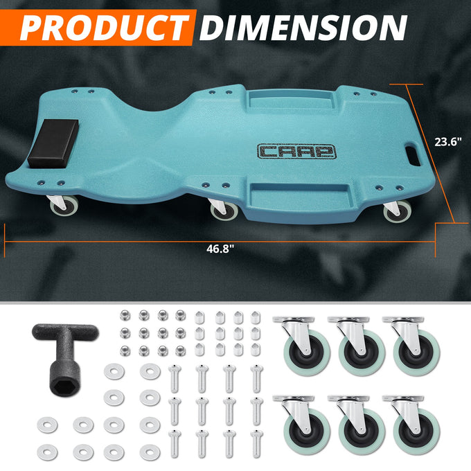 48 in. L Profile Portable Rolling Creeper <br> Dimension (in.): 46.8 L X 23.6 W