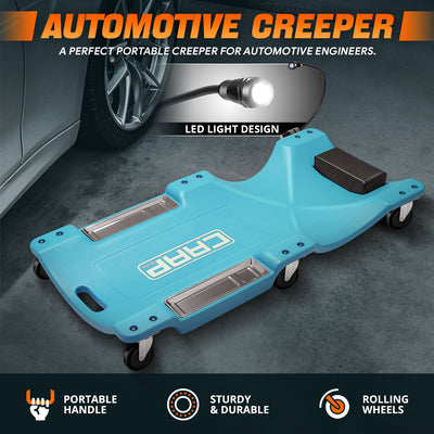 40 in. L Rolling Plastic Creeper <br> Dimension (in.): 40 L X 18.6 W