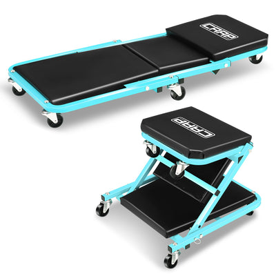 36 in. 2-in-1 Foldable Rolling Creeper & Seat <br> Dimension( in.): 36 L X 17.32 W X 4.7 H