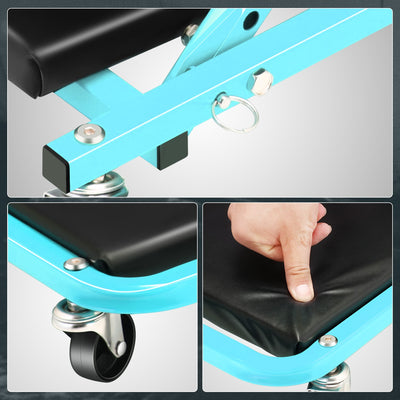 36 in. 2-in-1 Foldable Rolling Creeper & Seat <br> Dimension( in.): 36 L X 17.32 W X 4.7 H