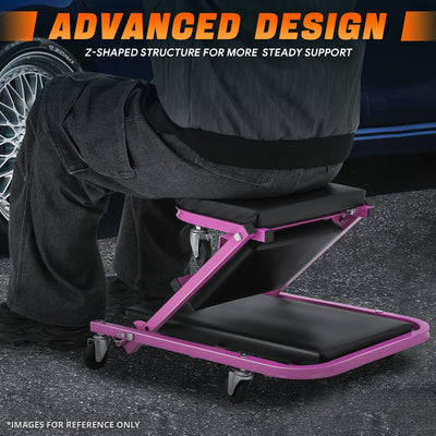 40 in. L 2-IN-1 Folding Rolling Car Creepers & Seat <br> Dimension (in.): 40 L X 17.32 W X 4.72 H