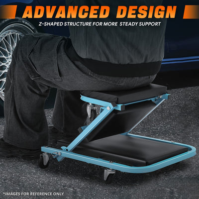 40 in. L 2-IN-1 Folding Rolling Car Creepers & Seat <br> Dimension (in.): 40 L X 17.32 W X 4.72 H