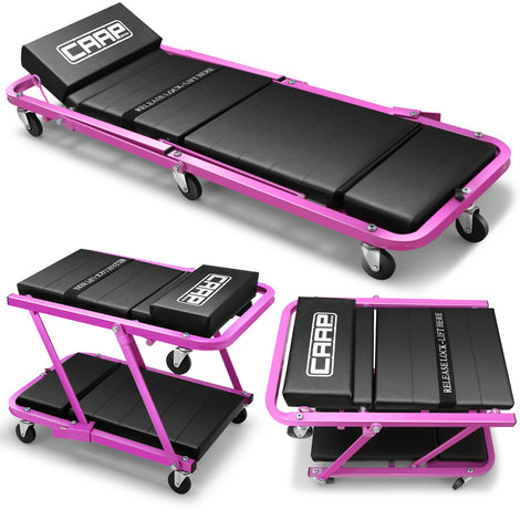 48 in. L 2-in-1 Folding Rolling Car Creepers & Seat <br> Dimension (in.): 47.24 X 17.91 W X 5.9 H