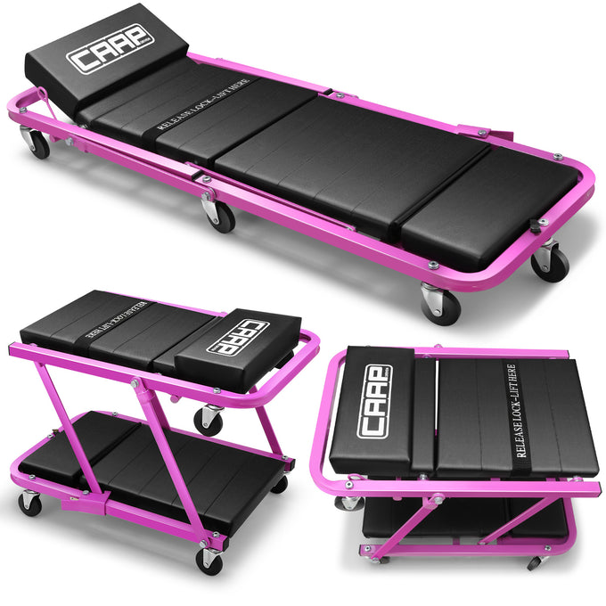 48 in. L 2-in-1 Folding Rolling Car Creepers & Seat <br> Dimension (in.): 47.24 X 17.91 W X 5.9 H