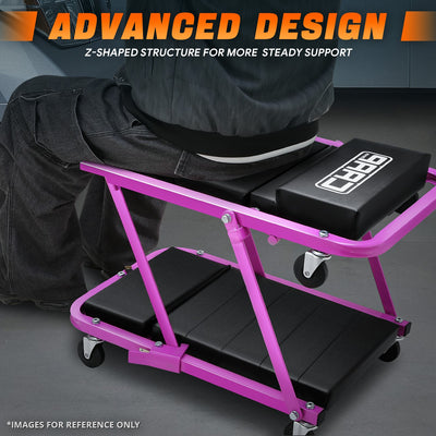 48 in. L 2-in-1 Folding Rolling Car Creepers & Seat <br> Dimension (in.): 47.24 X 17.91 W X 5.9 H