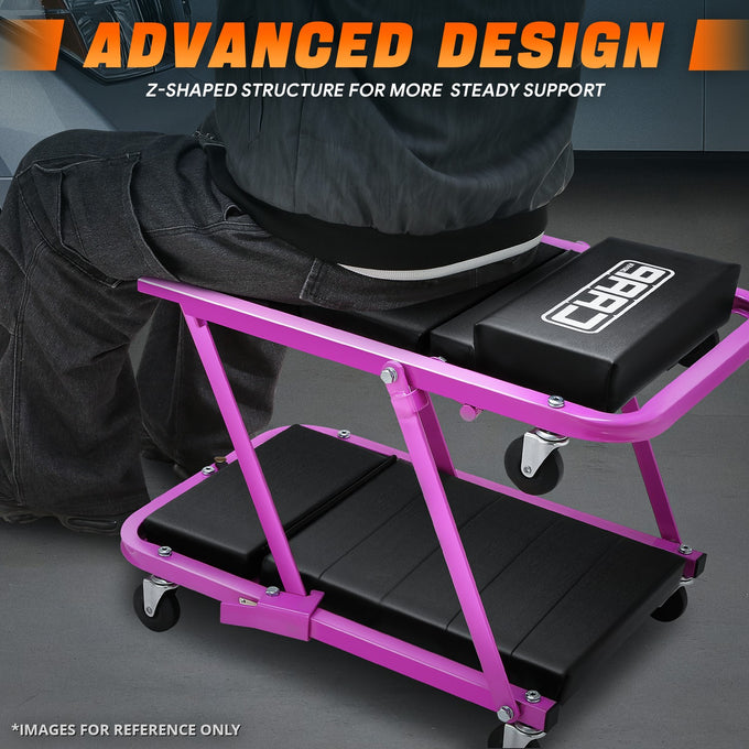 48 in. L 2-in-1 Folding Rolling Car Creepers & Seat <br> Dimension (in.): 47.24 X 17.91 W X 5.9 H