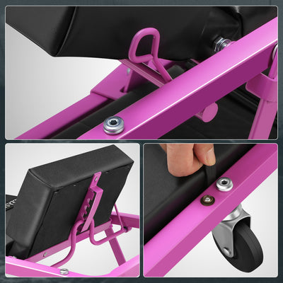 48 in. L 2-in-1 Folding Rolling Car Creepers & Seat <br> Dimension (in.): 47.24 X 17.91 W X 5.9 H