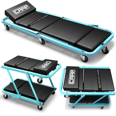 48 in. L 2-in-1 Folding Rolling Car Creepers & Seat <br> Dimension (in.): 47.24 X 17.91 W X 5.9 H