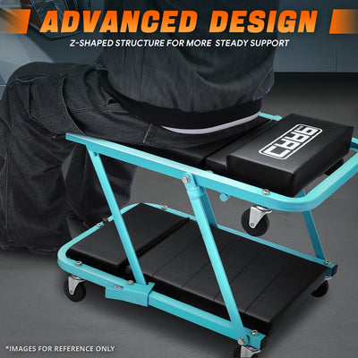 48 in. L 2-in-1 Folding Rolling Car Creepers & Seat <br> Dimension (in.): 47.24 X 17.91 W X 5.9 H