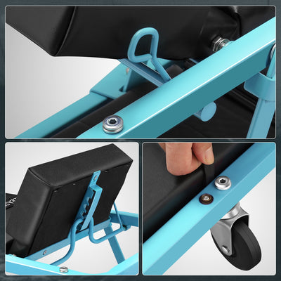 48 in. L 2-in-1 Folding Rolling Car Creepers & Seat <br> Dimension (in.): 47.24 X 17.91 W X 5.9 H