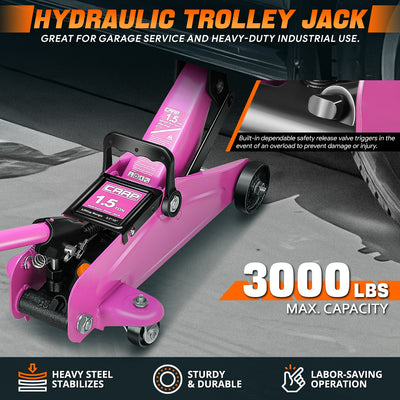 1.5 Ton Hydraulic Trolley Floor Jack <br> Lifting height of 5.3 - 12 in.