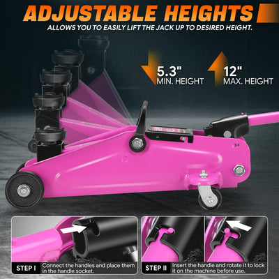 1.5 Ton Hydraulic Trolley Floor Jack <br> Lifting height of 5.3 - 12 in.