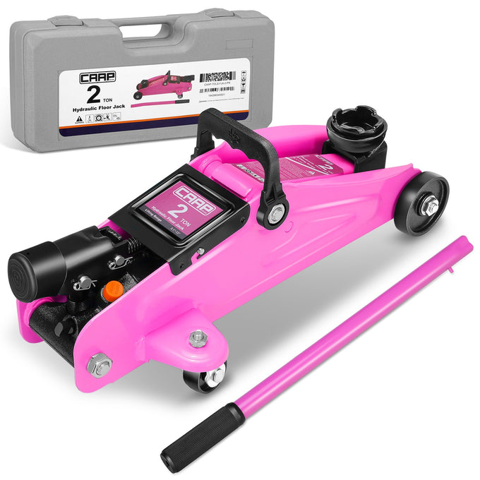 2 Ton Hydraulic Trolley Floor Jack w/Swivel Casters <br> Built-in overload safety valve