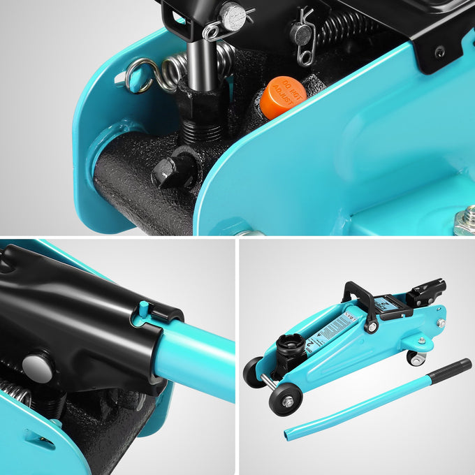 2 Ton Hydraulic Trolley Floor Jack w/Jack Stands <br> Adjustable height: 11 in. to 17 in.