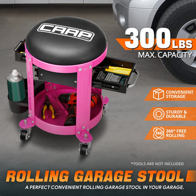 Mechanic Rolling Tool Seat w/Drawer Toolbox <br> Drawer Measures(in.): 5.5 W x 9.5 L x 1.75 H