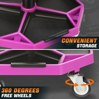 Adjustable Rolling Seat W/Removable Tray <br> Adjustable Seat Height: 15.74 to 21.25 in.
