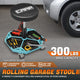Adjustable Rolling Seat W/Removable Tray <br> Adjustable Seat Height: 15.74 to 21.25 in.