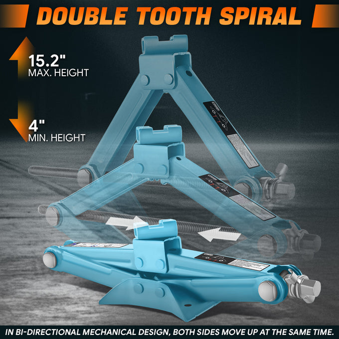 1.5 Ton Scissor Lift Jack <br> W/ Ratchet Wrench