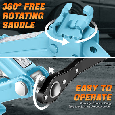 1.5 Ton Scissor Lift Jack <br> W/ Ratchet Wrench