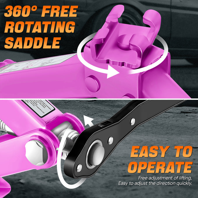 2 Ton Scissor Lift Jack <br> W/ Ratchet Wrench