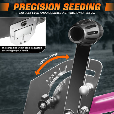80 LBS / 29L Adjustable Walk-Behind Spreader <br> W/12 In. Tires and wide-set frame