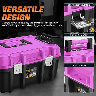 2-in-1 Portable Tool Box Set (Removable Trays) <br>Outer Dimensions( in.): 17.32 L x 12.99 W x 18.5 H