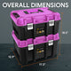 2-in-1 Portable Tool Box Set (Removable Trays) <br>Outer Dimensions( in.): 17.32 L x 12.99 W x 18.5 H