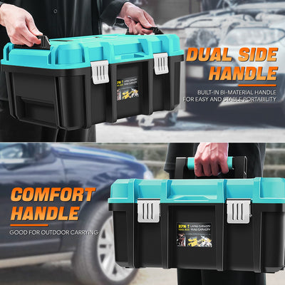 2-in-1 Portable Tool Box Set (Removable Trays) <br>Outer Dimensions( in.): 17.32 L x 12.99 W x 18.5 H