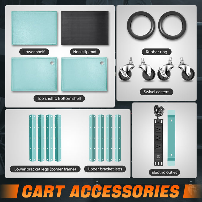 3-Layer Utility Steel Media AV Cart <br> 25 In. x18 In. x24 In. -42 In.