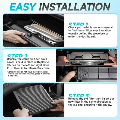 Front Right White Cabin Air Panel Filter <br> 19-24 Chevy/GMC Silverado Sierra 1500 2500 3500