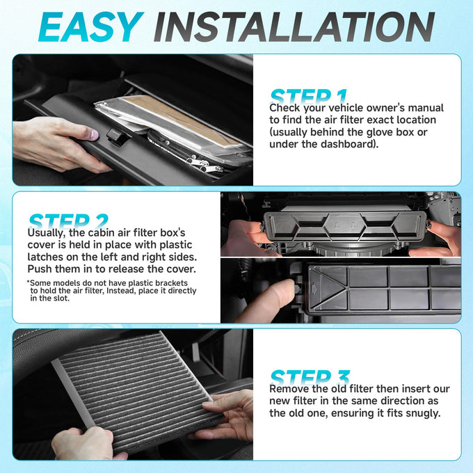 Front Right White Cabin Air Panel Filter <br> 19-24 Chevy/GMC Silverado Sierra 1500 2500 3500