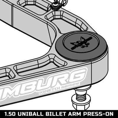 Uniball UCA Cap Kits - Billet 1.50 in. Uniball (press on) <br>08-25 Toyota Sequoia, 19-23 Ford Ranger