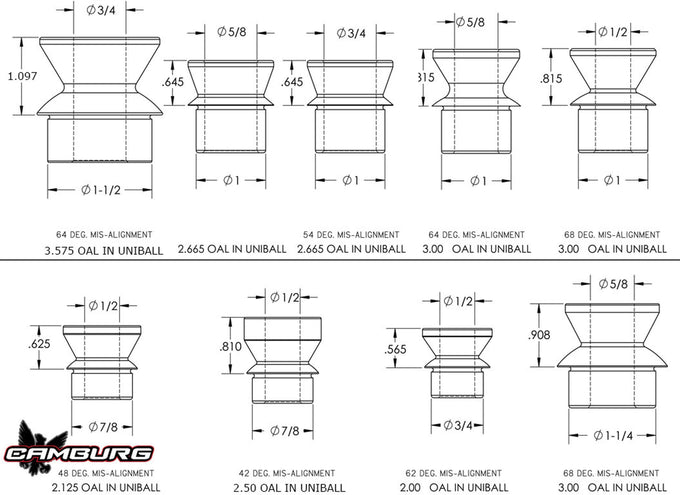 7/8 in. x 1/2 in. Hi-misalignment Spacers (pair) <br>Universal