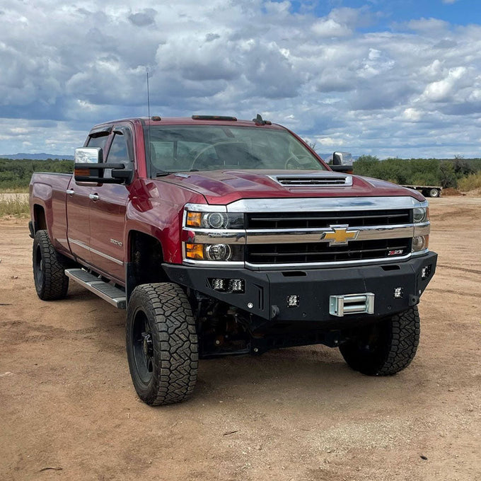 Octane Front Winch Bumper- No Parking Sensors<br>15-19 Chevy Silverado 2500 3500 HD