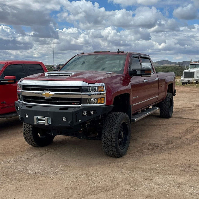 Octane Front Winch Bumper- With Parking Sensors<br>15-19 Chevy Silverado 2500 3500 HD