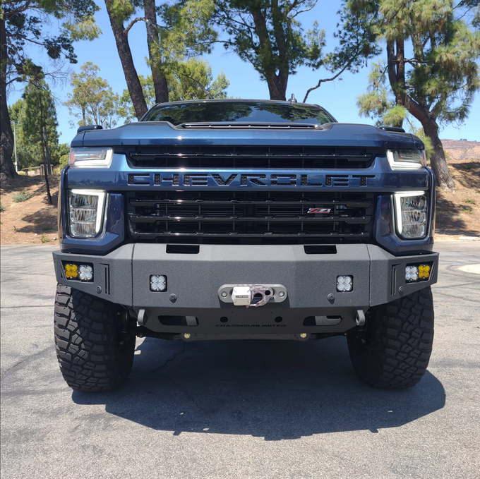Octane Front Winch Bumper- With Parking Sensors<br>20-22 Chevy Silverado 2500 3500 HD