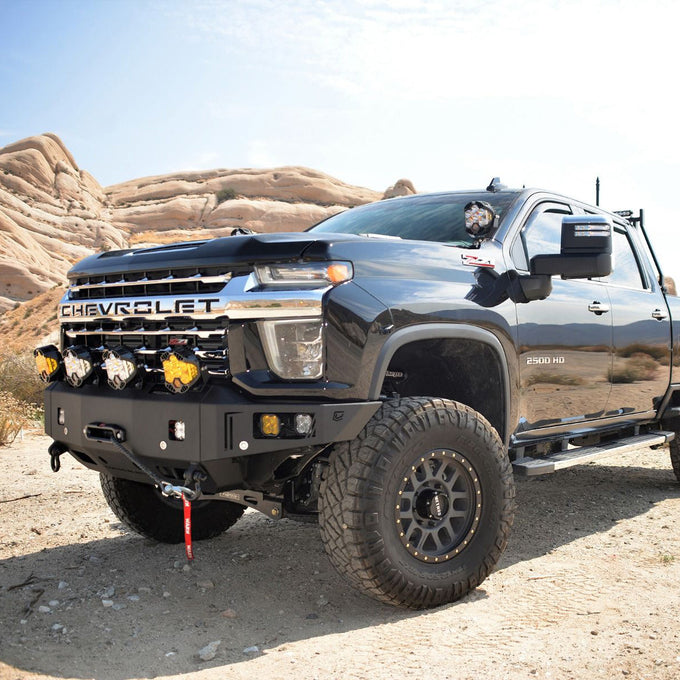 Octane Front Winch Bumper- With Parking Sensors<br>20-22 Chevy Silverado 2500 3500 HD