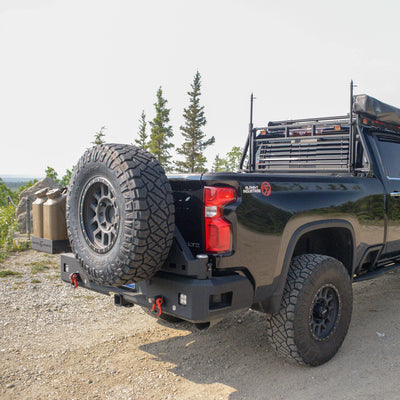 Octane Dual Swing Out Rear Bumper- No Parking Sensors<br>20-22 Chevy Silverado, GMC Sierra 2500 3500 HD