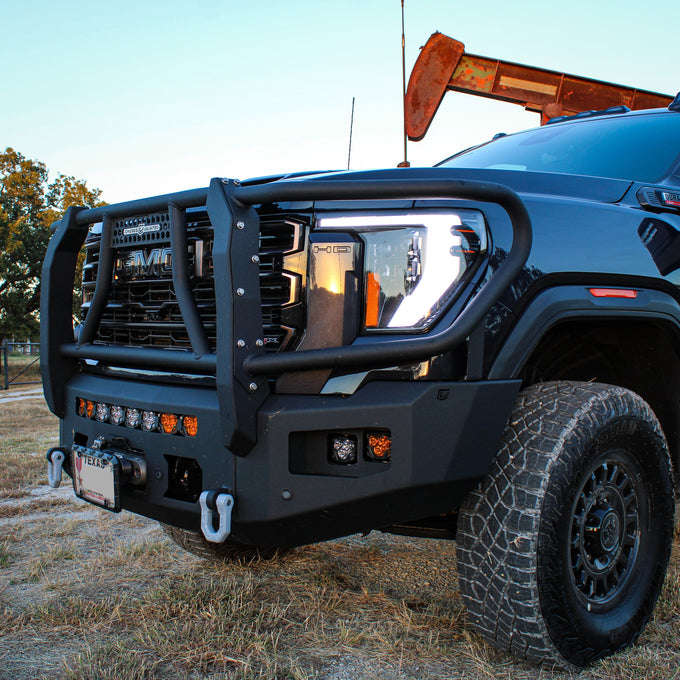 Attitude Front Winch Bumper W/Guard Yes Parking Sensors<br>24-25 GMC Sierra 2500 3500 HD