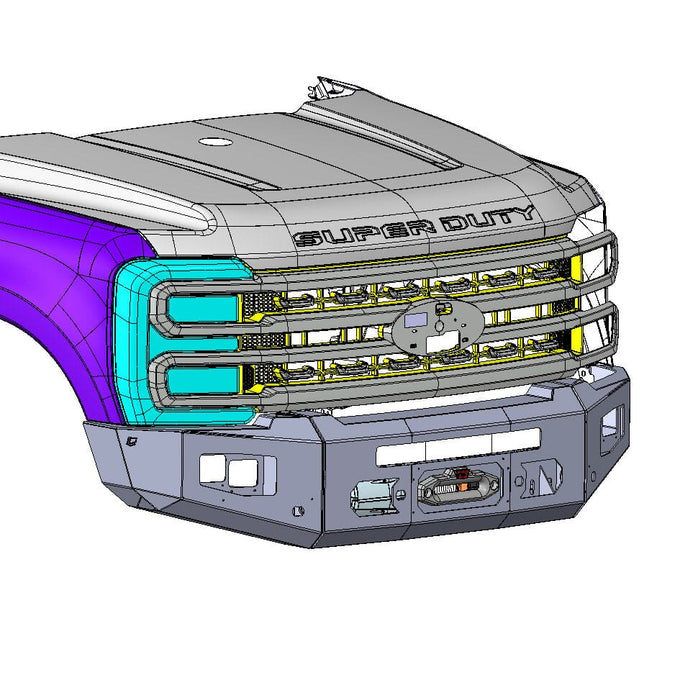 Attitude Series Front Winch Bumper No Parking Sensors<br>23-25 Ford F-250 F-350 Super Duty