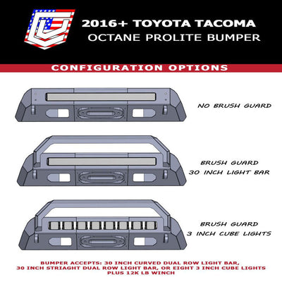 Prolite Front Winch Bumper<br>16-23 Toyota Tacoma