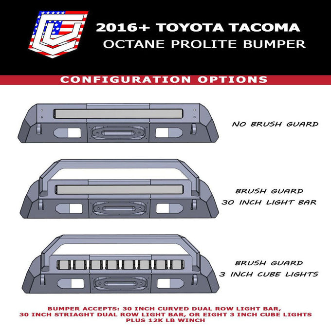 Prolite Front Winch Bumper<br>16-23 Toyota Tacoma