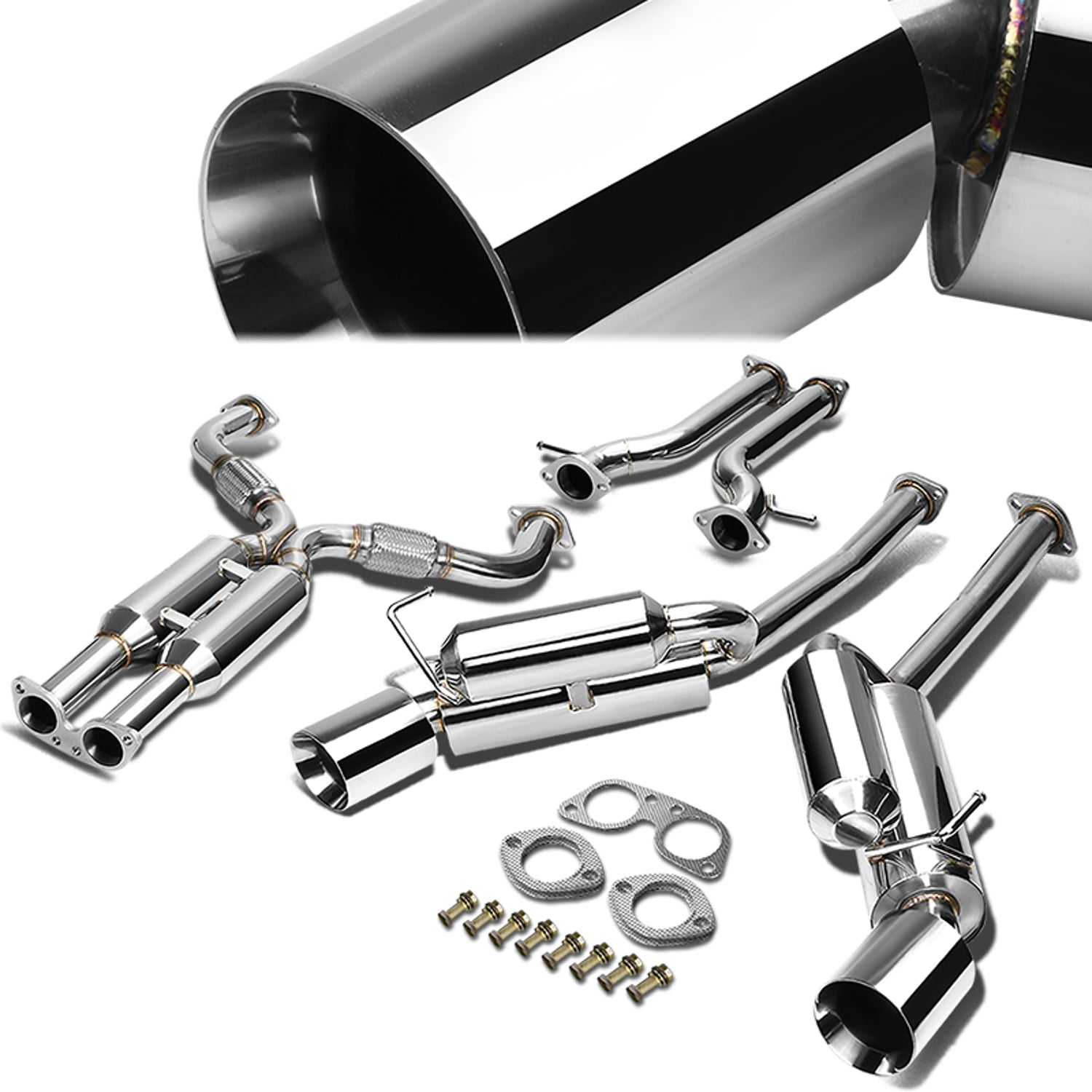 Catback Exhaust w/4.5 in. OD Muffler Tip - Bolt-on <br>09-19 Nissan 370Z Z34 Fairlady Z