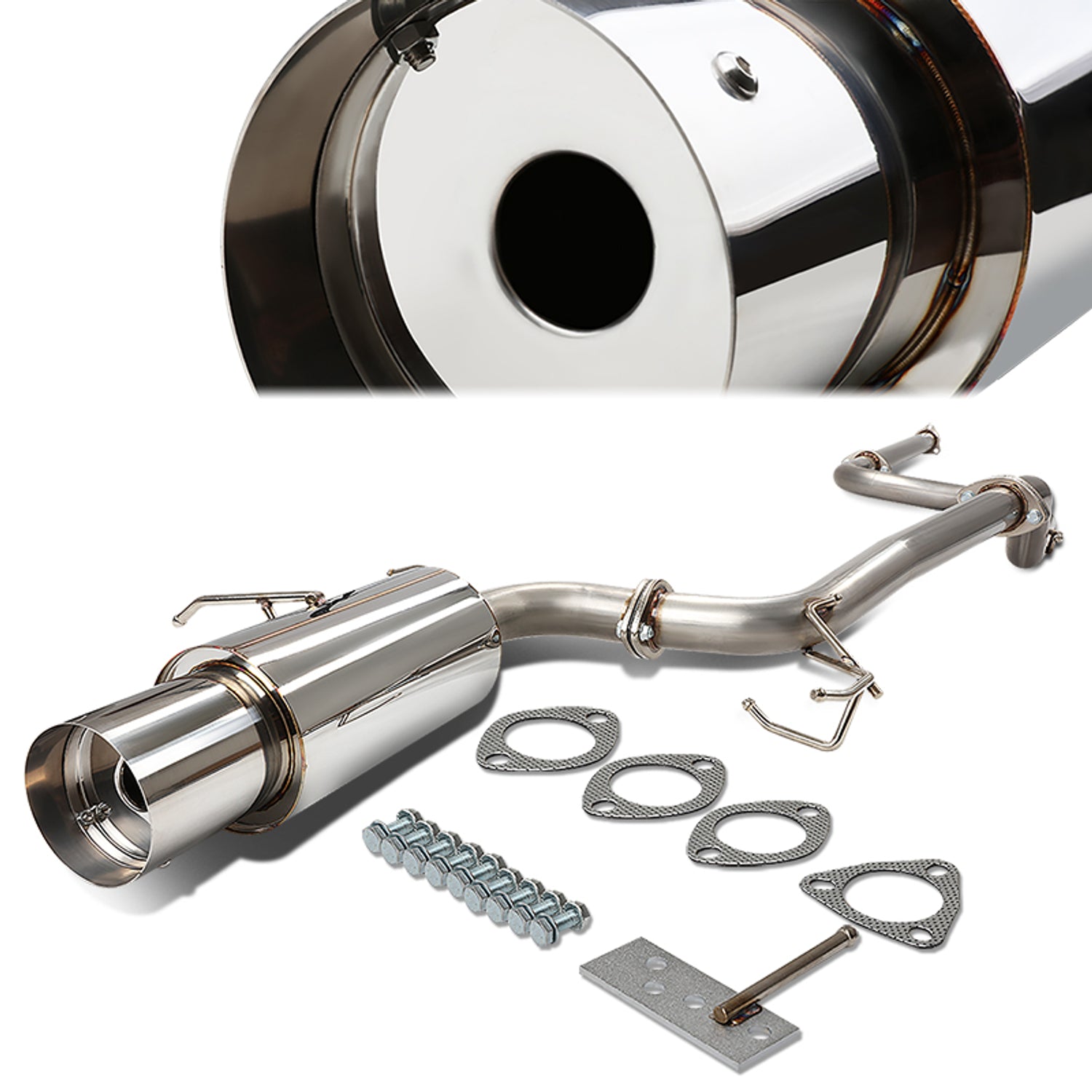 Catback Exhaust w/4.5 in. OD Muffler Tip <br>90-93 Acura Integra