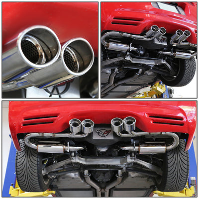 Catback Exhaust w/Quad Oval Tips <br>97-04 Chevy Corvette
